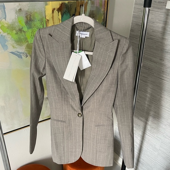 Stella McCartney Taupe Pinstripe Blazer - Picture 4 of 16